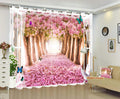 Premium Blackout Digital Curtains - Butterfly & Pink Blossoms(Set of 2) 2022 Edition