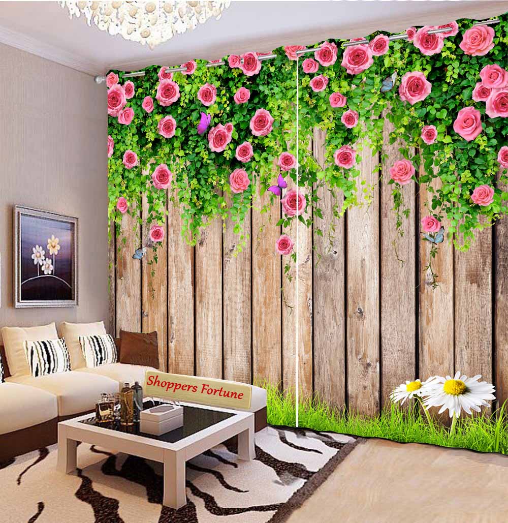 Premium Blackout Digital Curtains - Flora & Woods(Set of 2)