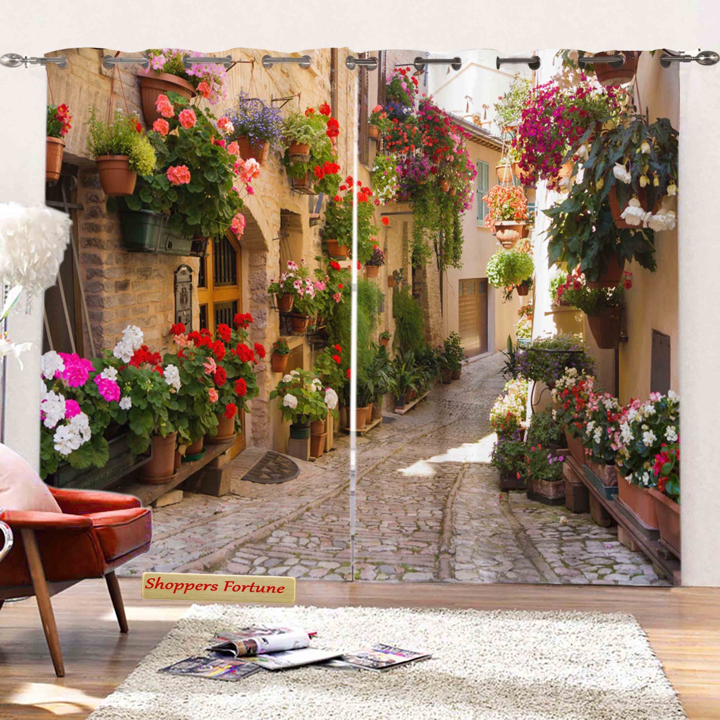 Premium Blackout Digital Curtains - Streets of Rome(Set of 2) Special Edition