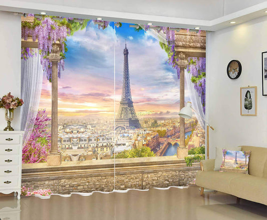 Premium Blackout Digital Curtains - The Paramount of Paris(Set of 2)