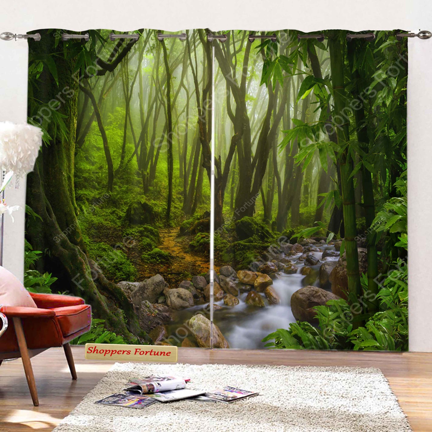 Premium Blackout Digital Curtains - Tropical Jungle(Set of 2)