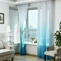 Royal Shading Effect Sheer Curtains - Blue