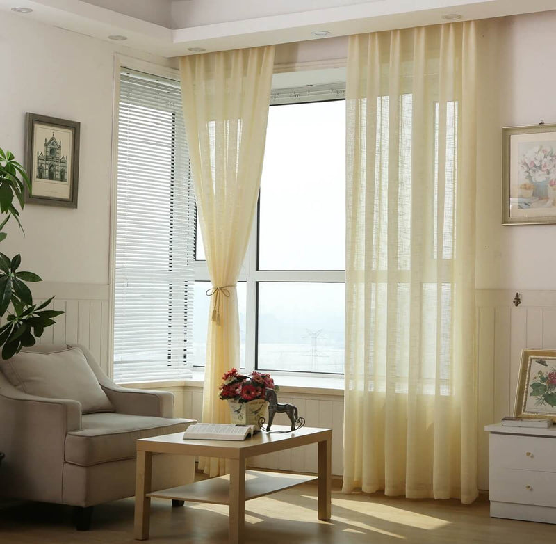 Royal Solid Sheer Curtains - Cream