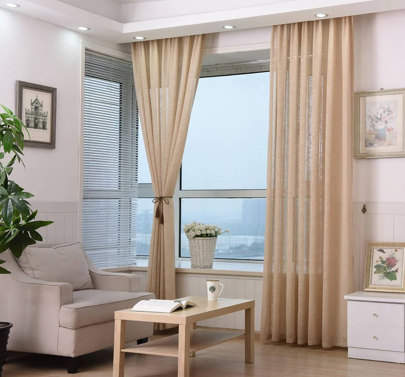 Royal Solid Sheer Curtains - Light Brown