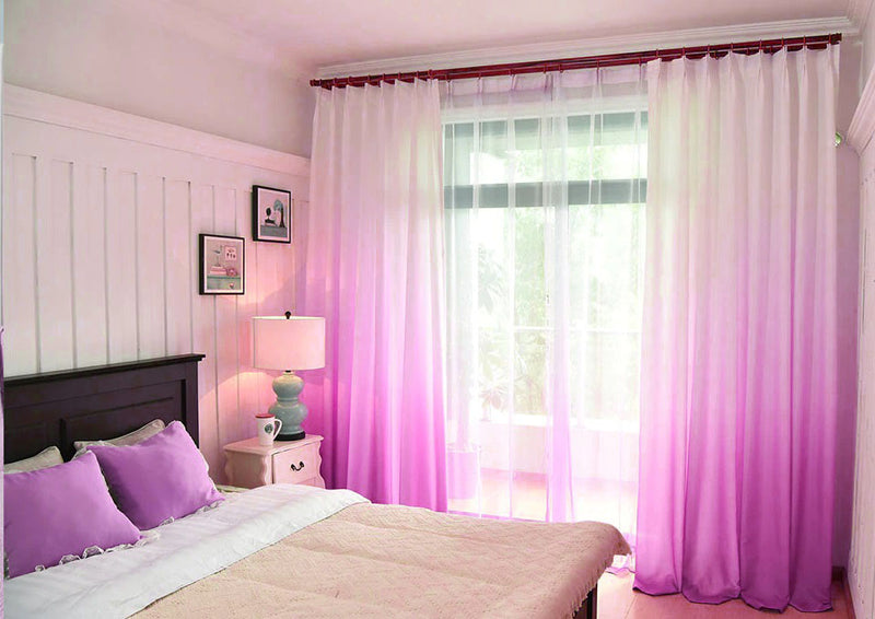 Shading Effect Premium Blackout Curtains - Rose Violet