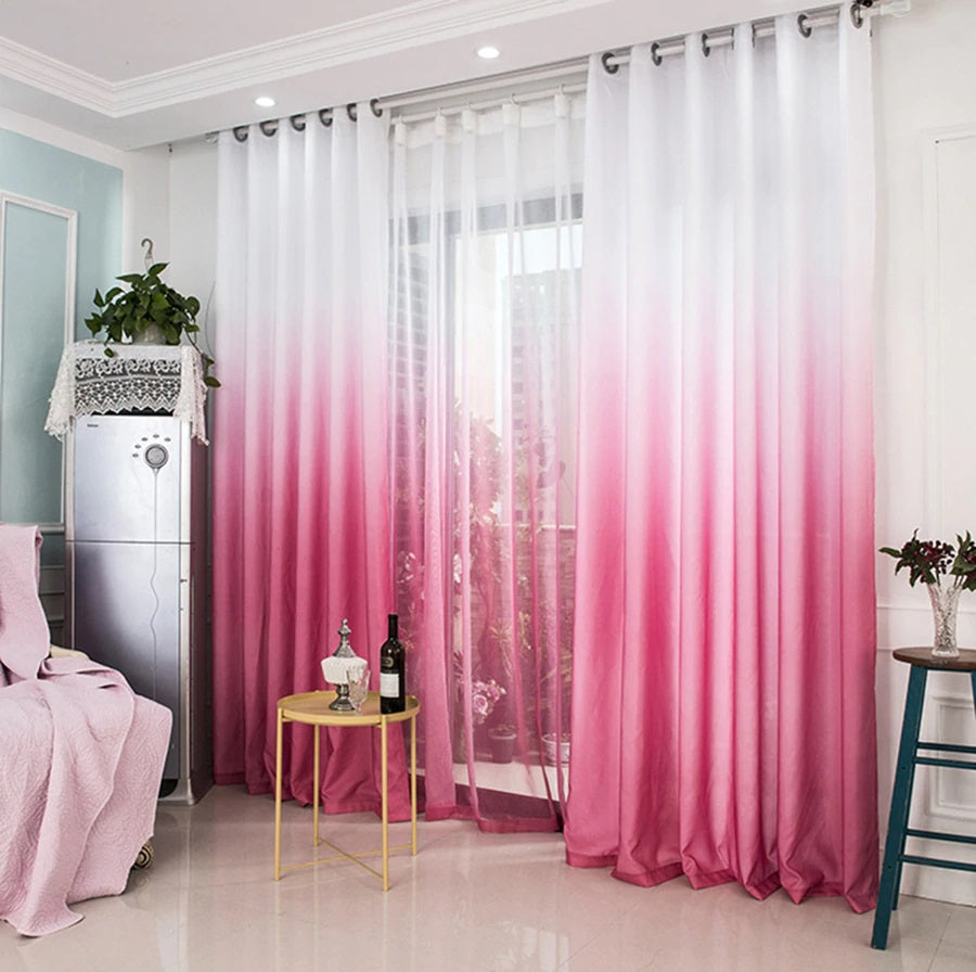 Shading Effect Premium Blackout Curtains - Ruby Pink