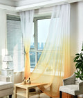 Royal Shading Effect Sheer Curtains - Amber Yellow