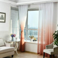 Royal Shading Effect Sheer Curtains - Orange