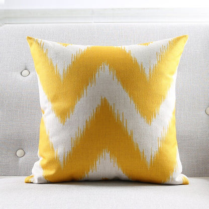 Sparrow Vignette Royal Yellow Cotton Feel Cushion Covers - 5 Piece/Set