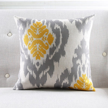 Sparrow Vignette Royal Yellow Cotton Feel Cushion Covers - 5 Piece/Set