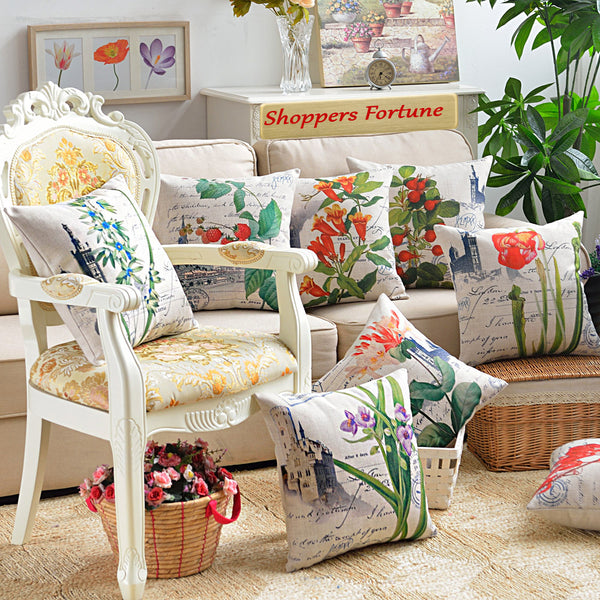 Classic House of Florists Cotton Feel Cushion Covers - 5 Piece/Set