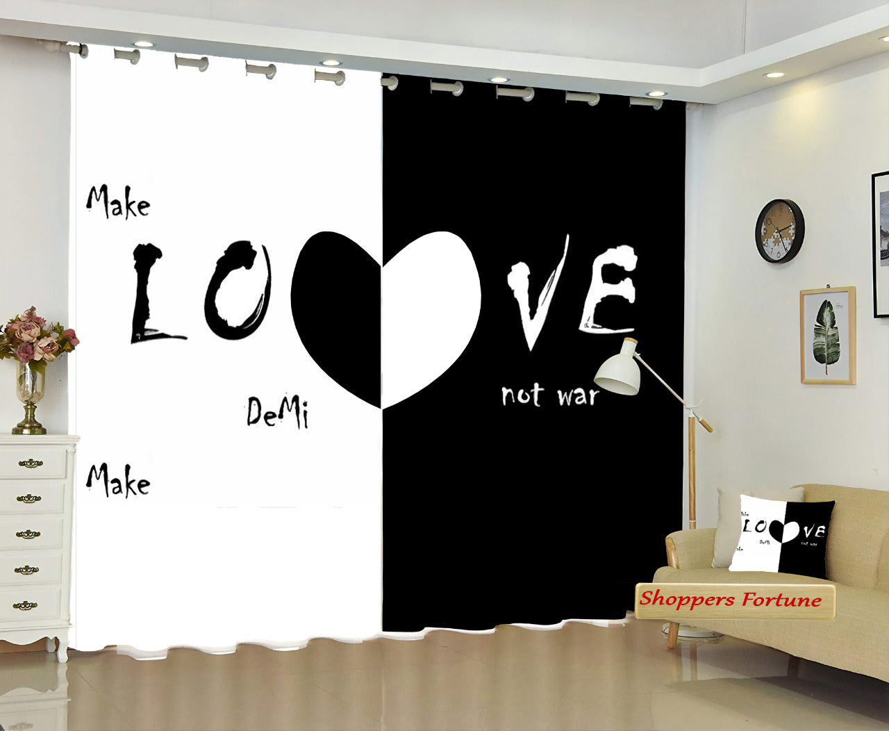 Classic Vintage Couple Blackout Curtains - Love Forever(Set of 2)