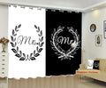 Classic Vintage Couple Blackout Curtains - Mr & Mrs(Set of 2)