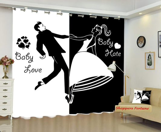 Classic Vintage Couple Blackout Curtains - Never Let You Go(Set of 2)