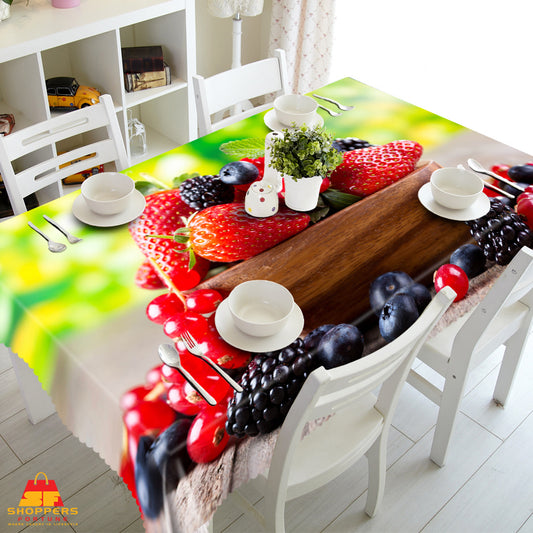 Digital Water Resistant Table Cover - Berry Zone