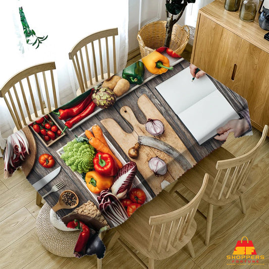 Digital Water Resistant Table Cover - Chilli & Spices