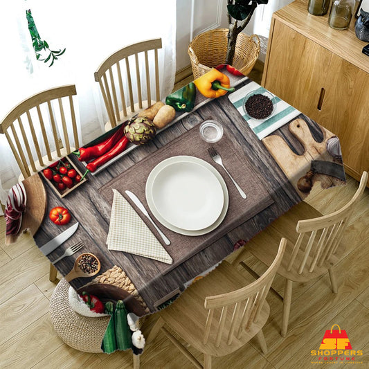 Digital Water Resistant Table Cover - Dinner Time