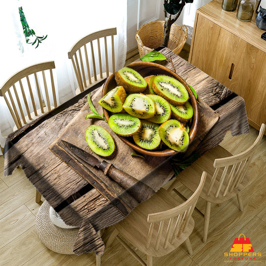 Digital Water Resistant Table Cover - Fresh Kiwi