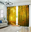 Premium Blackout Digital Curtains - Shimmering Woods(Set of 2)