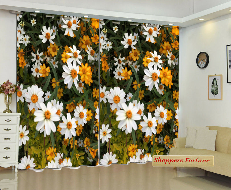 Premium Digital Curtains - Daisy Blooming(Set of 2)