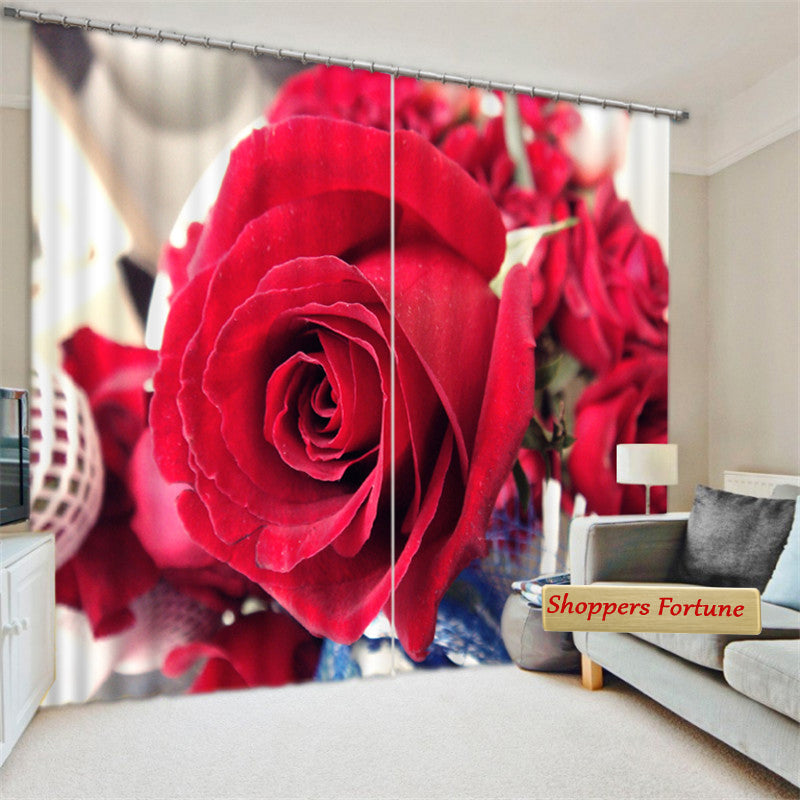 Premium Blackout Digital Curtains - Forever Young Roses(Set of 2)