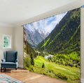 Premium Blackout Digital Curtains - Green Landscape(Set of 2)