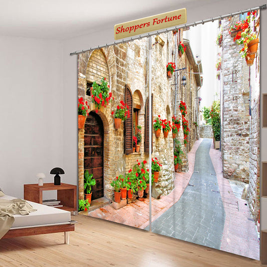 Premium Blackout Digital Curtains - Welcome to Rome(Set of 2)