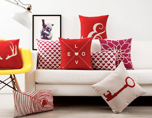 Royal Feather of Love Cotton Feel Cushion Covers - 5 Piece/Set