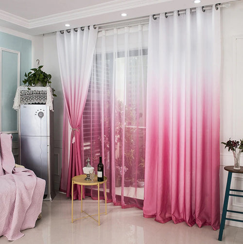 Shading Effect Premium Blackout Curtains - Ruby Pink