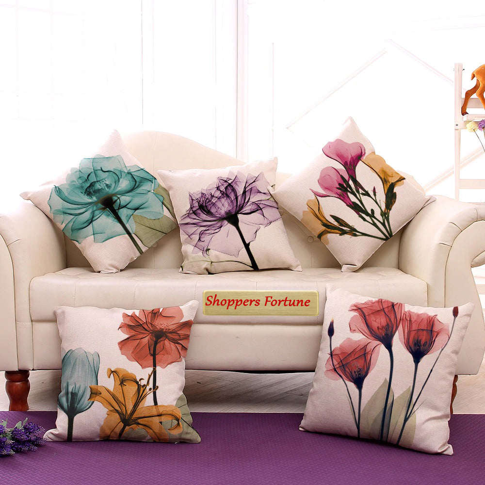 Sporal Flora Cotton Feel Cushion Covers - 5 Piece/Set