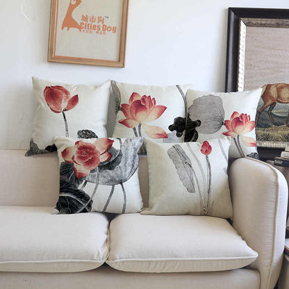 Vintage Style Flora Cotton Feel Cushion Covers - 5 Piece/Set