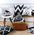 Sparrow Vignette Black & White Edition Cotton Feel Cushion Covers - 5 Piece/Set