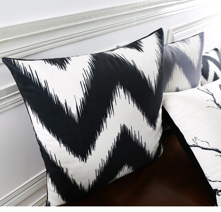 Sparrow Vignette Black & White Edition Cotton Feel Cushion Covers - 5 Piece/Set