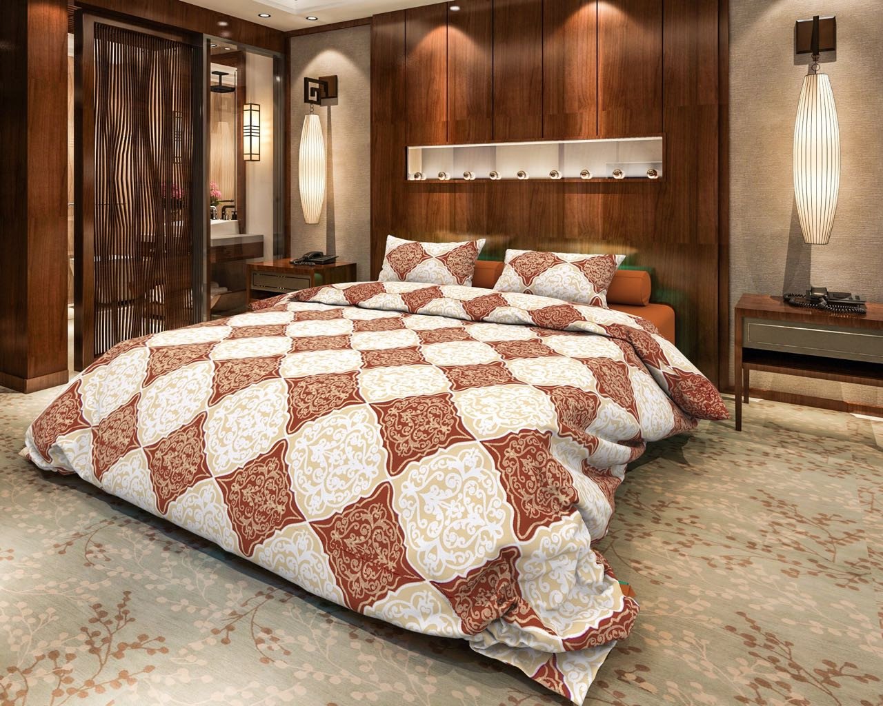 Multi-Color Square Pattern Bed Comforters