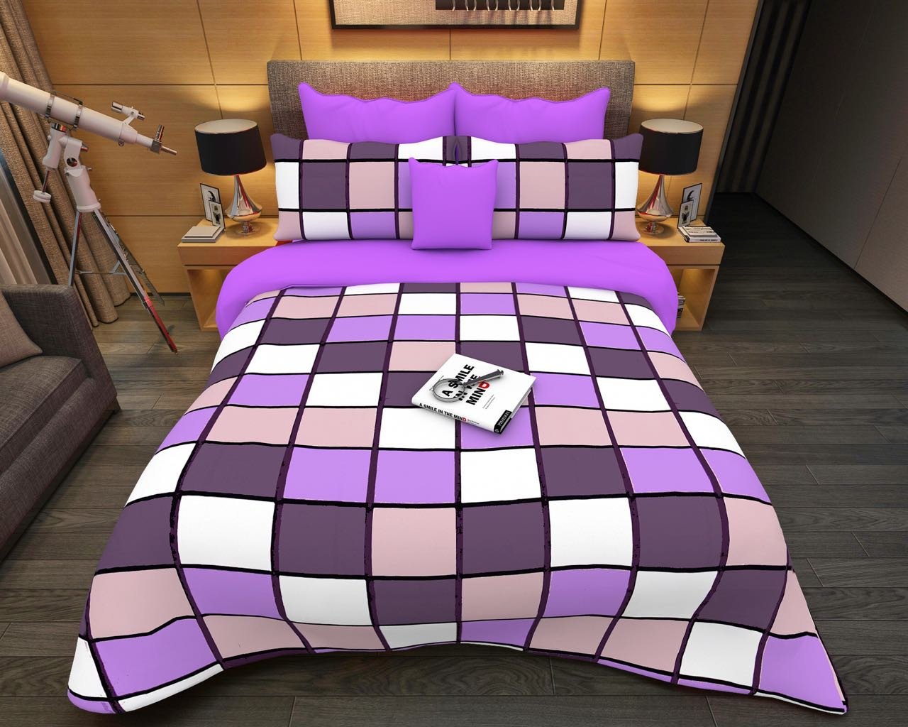 Multi-Color Square Pattern Bed Comforters