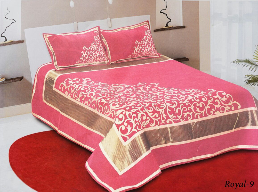 Work of Art Royal Heavy Chenille Bedcovers- Light Pink