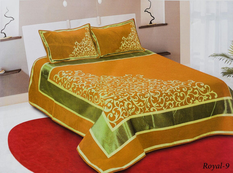 Work of Art Royal Heavy Chenille Bedcovers - Gold Yellow