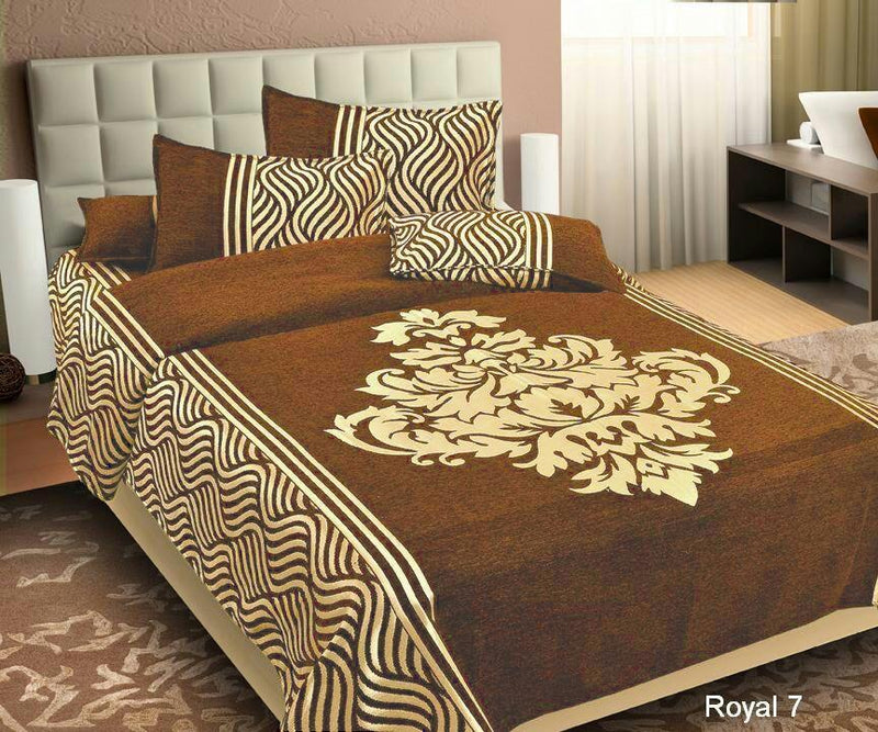 Wonder of Maze Royal Heavy Chenille Bedcovers Golden Brown