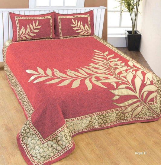 Nature Delight Royal Heavy Chenille Bedcovers Pink