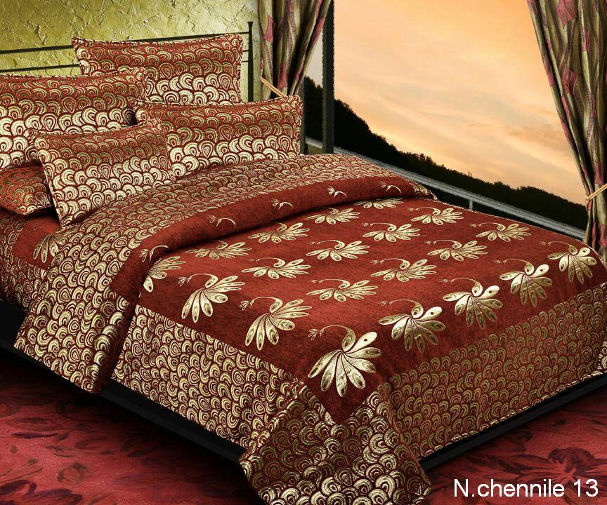 Essence of Peacock Chenille Bedcovers - C