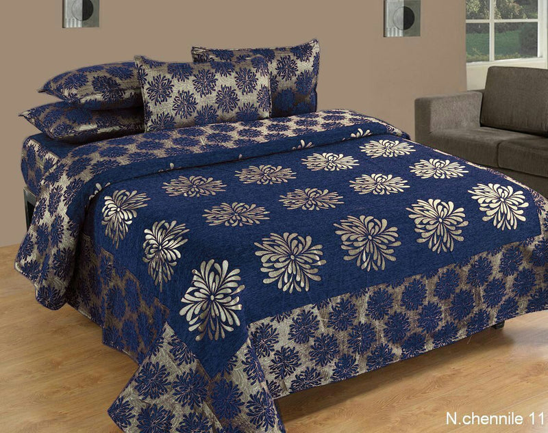 Morning Blossoming Flowers Chenille Bedcovers - H