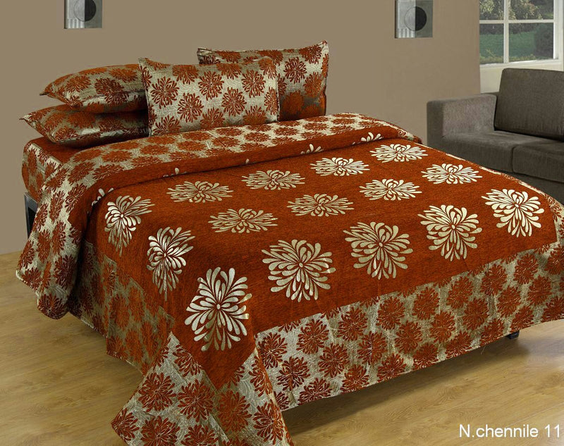 Morning Blossoming Flowers Chenille Bedcovers - G