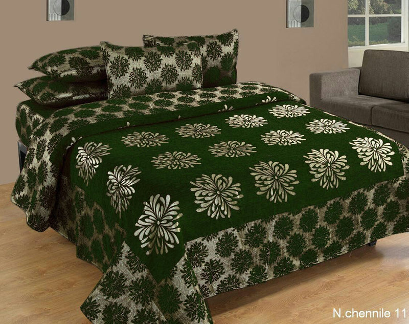Morning Blossoming Flowers Chenille Bedcovers - C
