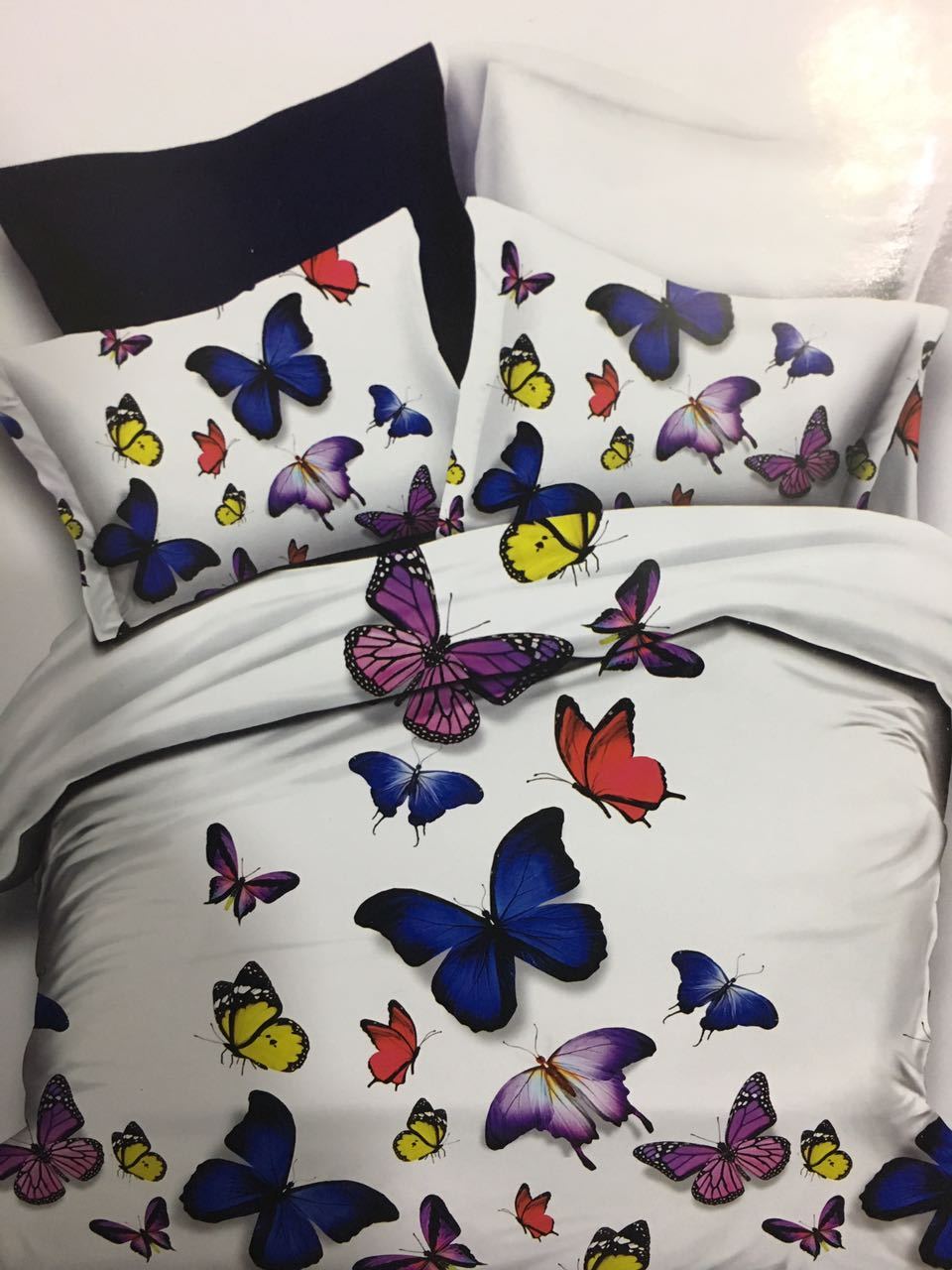 Colourful Butterflies Glace Cotton Bedsheet