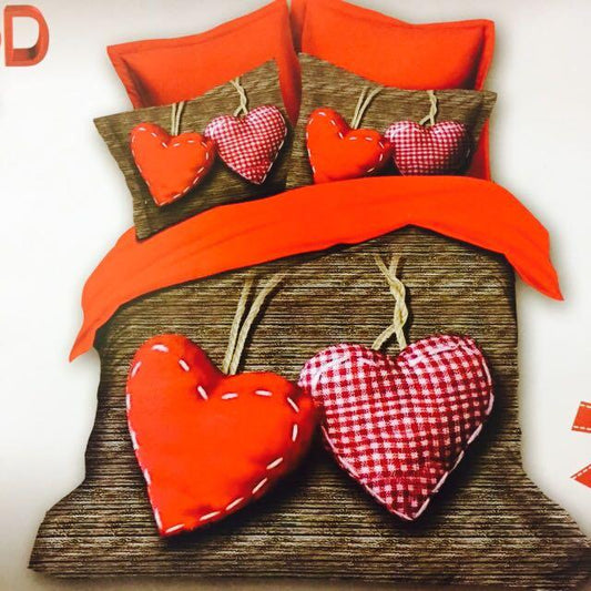 outofstuff Heart Design Glace Cotton Bedsheet