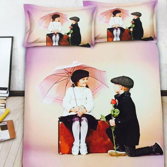 outofstuff Lovers Proposal Glace Cotton Bedsheet