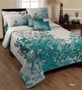 Tree of Desire Reversible Cotton Bedsheet - Cadet Blue