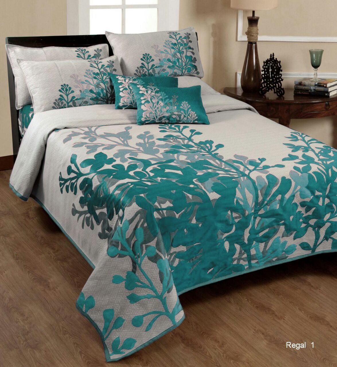Tree of Desire Reversible Cotton Bedsheet - Cadet Blue