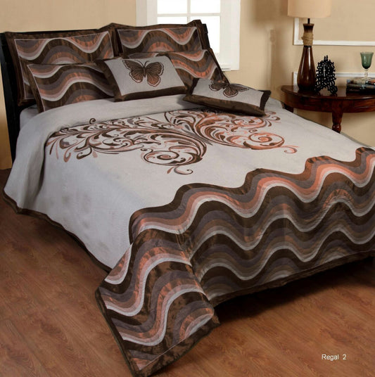 Dreaming Buttefly Reversible Cotton Bedsheet - Dark Brown