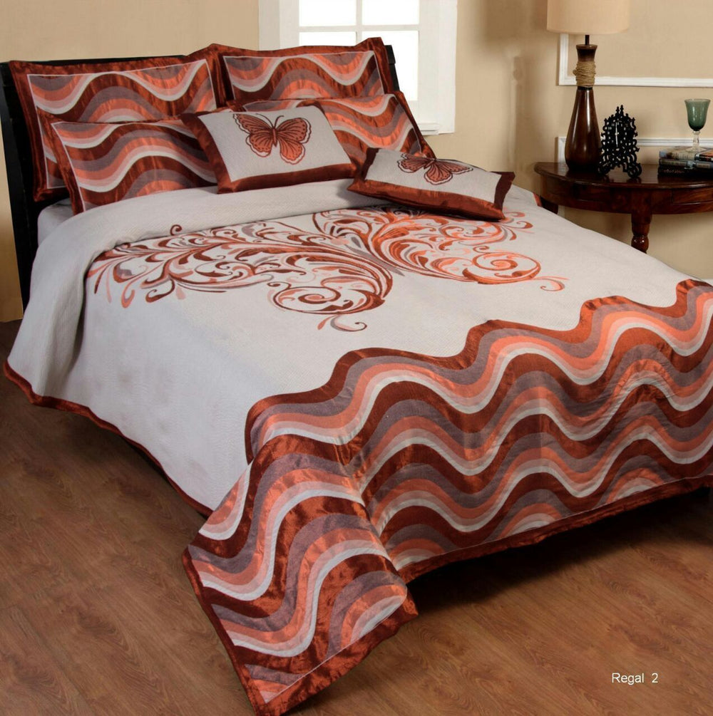 Dreaming Buttefly Reversible Cotton Bedsheet - Brown